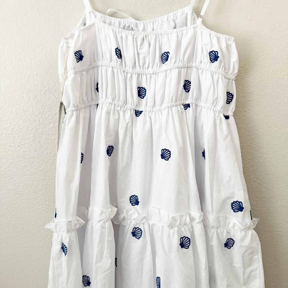 JOIE x ANTHROPOLOGIE | Cotton Blue Seashell White  Dress Embroidered NWT | XL - Picture 4 of 10